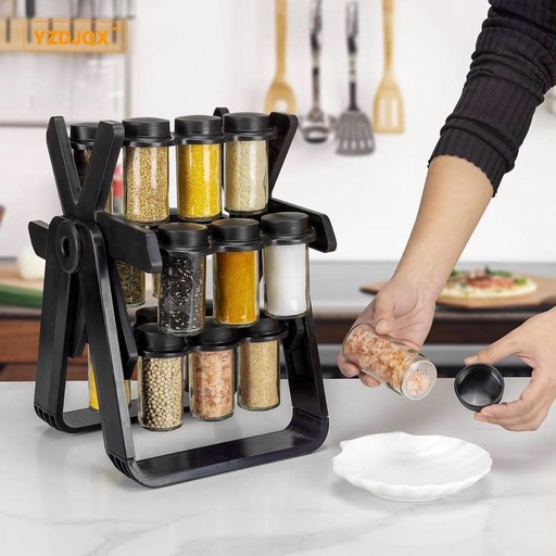 Support Épices Rotatif – 18 Pots