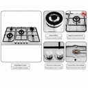 PLAQUE DE CUISSON LEXICAL -5 FEUX INOX