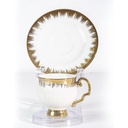 Service café noir doré avec pied 