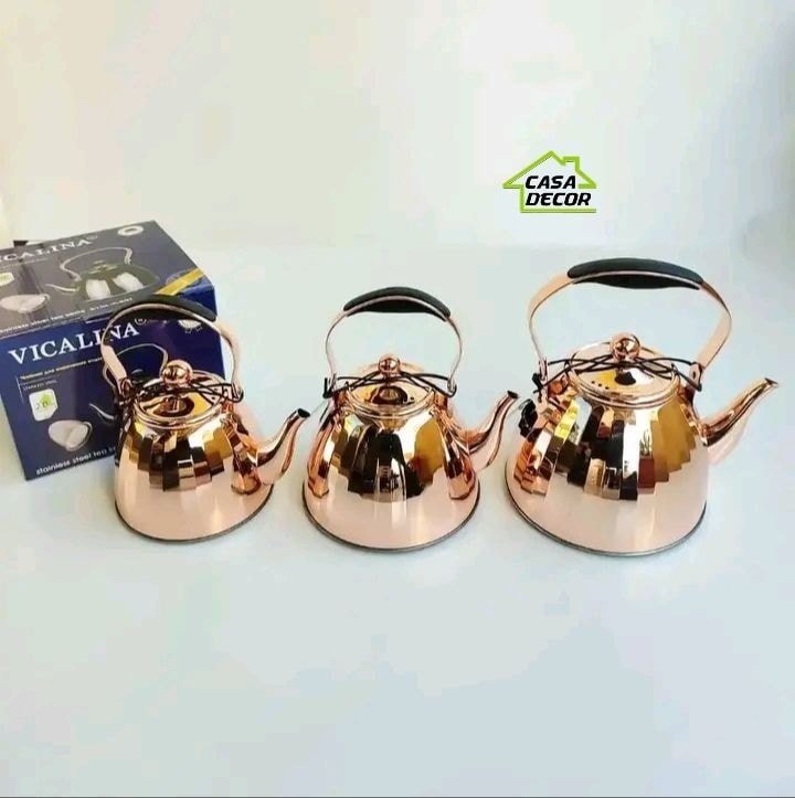 Théière en inox avec passoire Bronze 