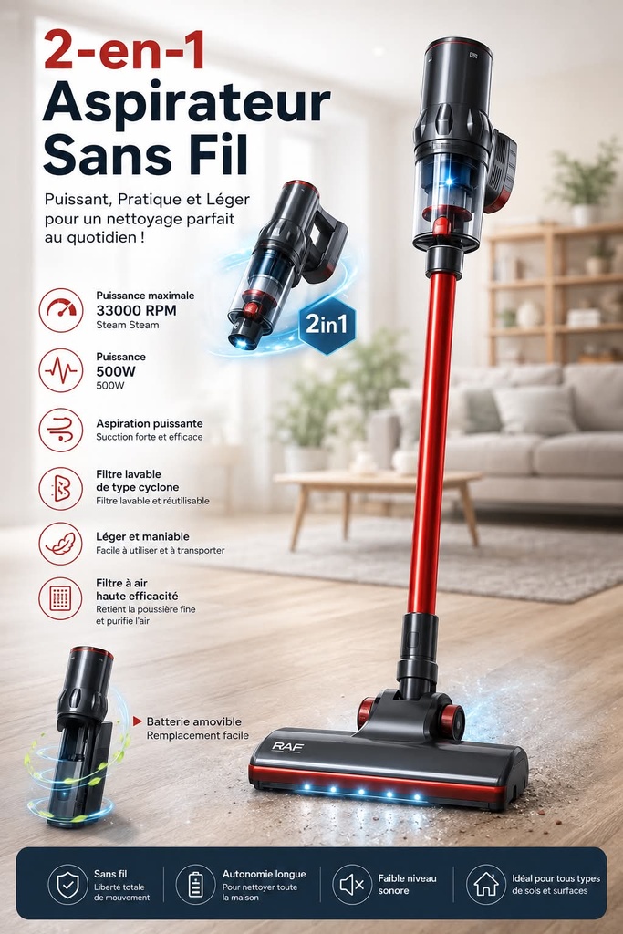 Aspirateur RAF 2 en 1 – Vacuum Cleaner 
