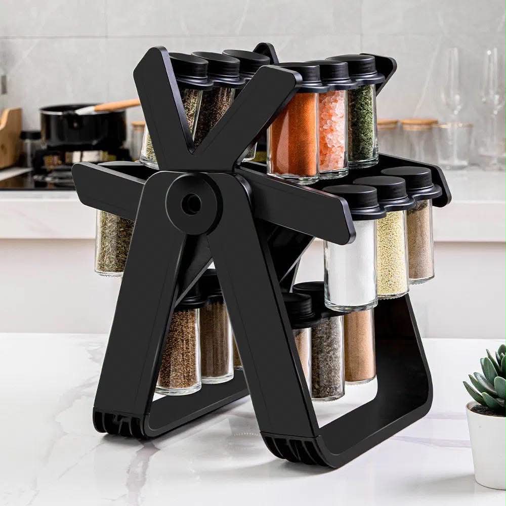 Support Épices Rotatif – 18 Pots