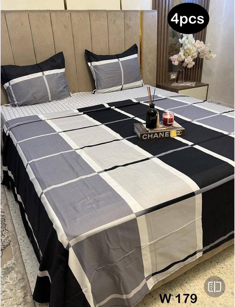 Parures 4 pièces pour lit 