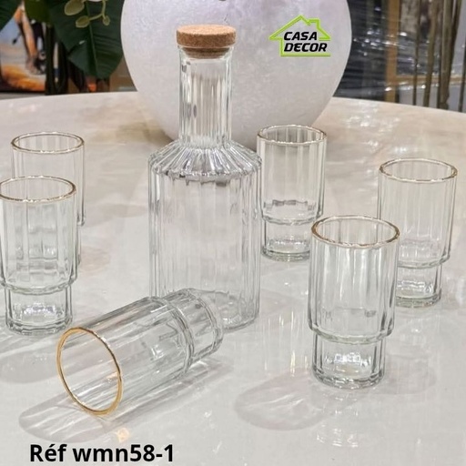Service d'eau 7 pièces avec une touche doré 