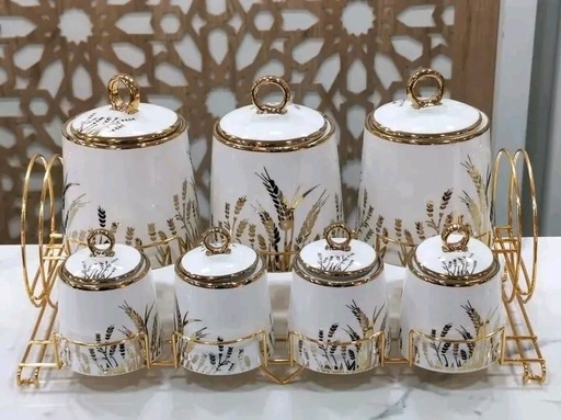 Porte d'épices Céramique avec une touche doré 